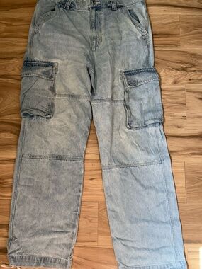 BDG Light Blue Cargo Denim Pants for Men
